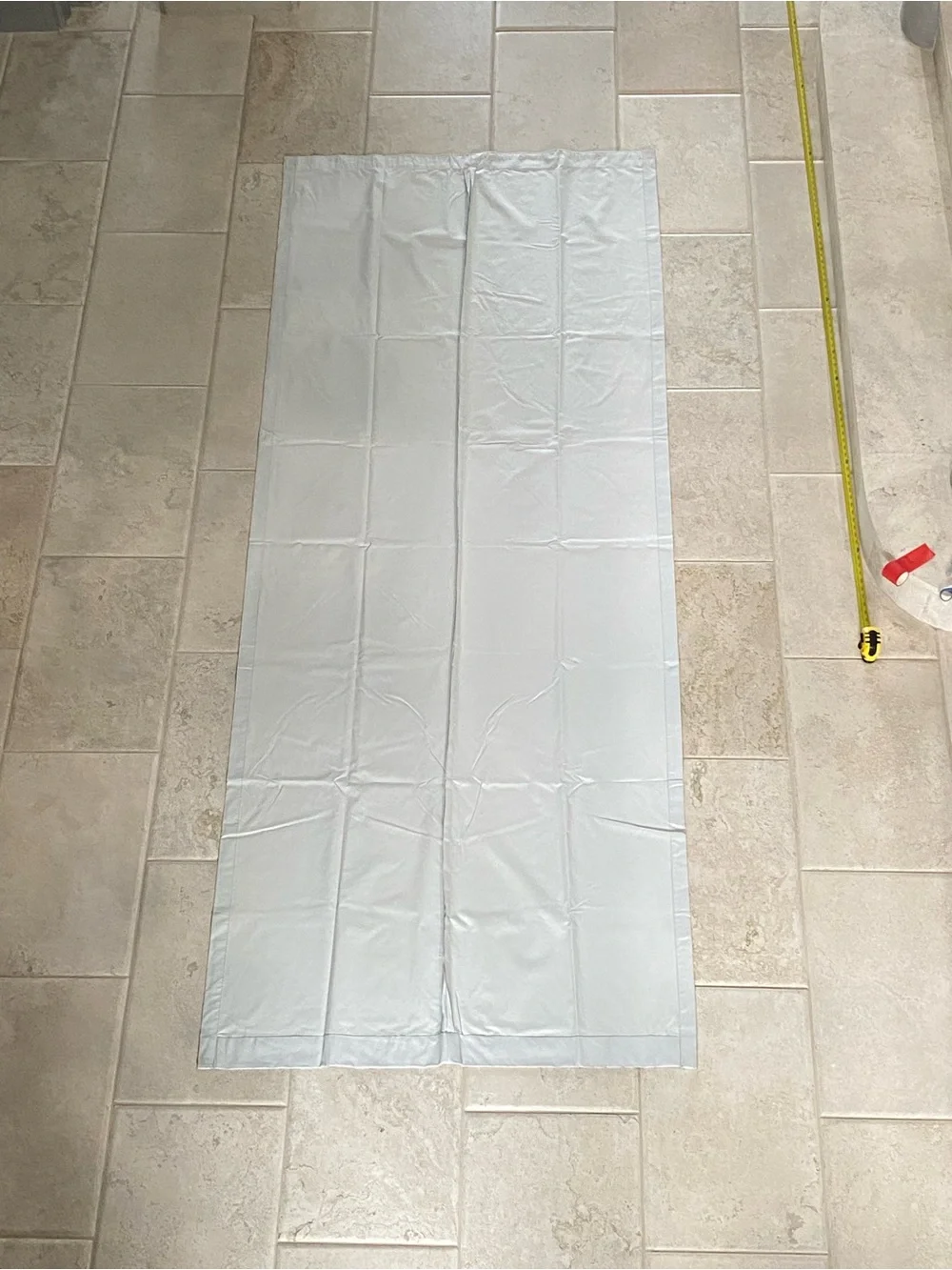 Blackout curtain panel 21 inches wide by 118 inches long, ecru color